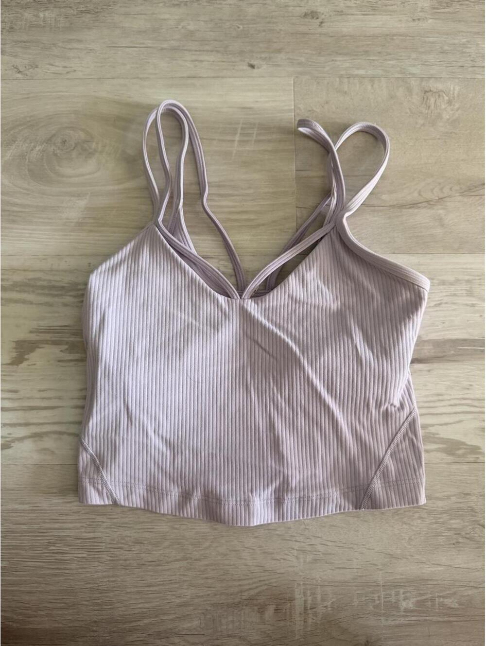 Lululemon Women's Pink and Purple Crop-top